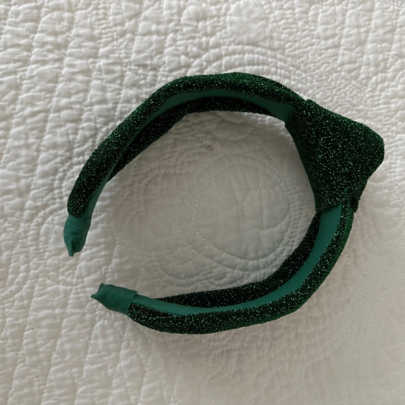 Primark Dark Green Shimmer Sparkly Knotted Headband - Picture 3 of 8